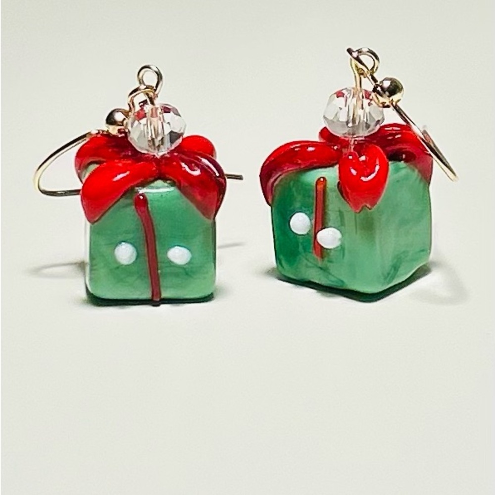 Festive Green and Red‎ Gift Earrings
